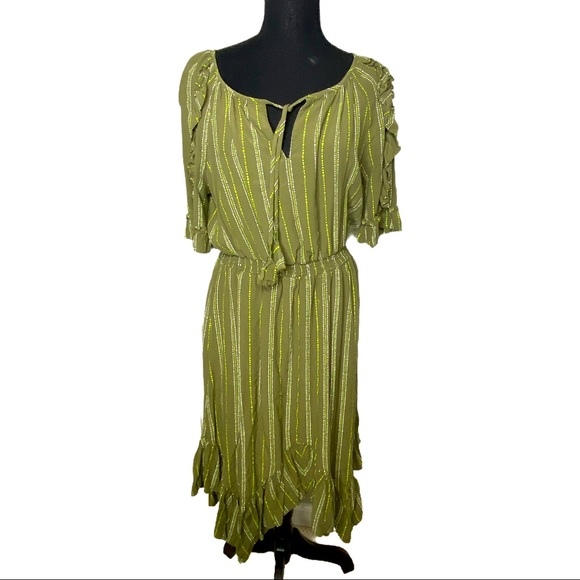 Kaari Blue Dresses & Skirts - Kaari Blue green striped pesant dress size large